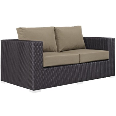 East End Imports Convene Outdoor Patio Loveseat- Espresso Mocha EEI-1907-EXP-MOC